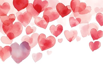 Valentine's day love watercolor style artwork romantic hearts artistic design soft vibes