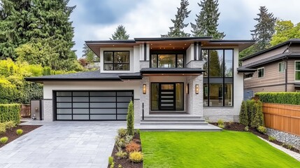 A stunning new home with a modern design, featuring open spaces, clean lines, and an inviting atmosphere that blends style with practicality