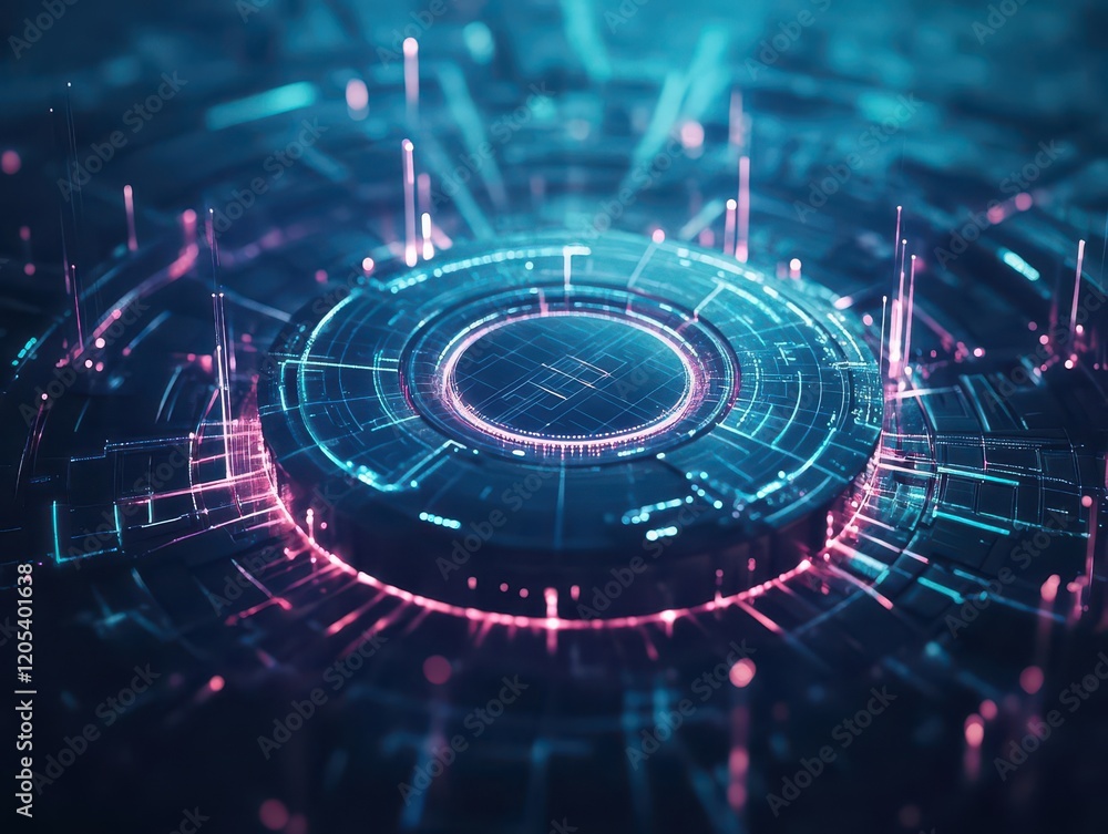 Aufkleber Futuristic Abstract Background Featuring Circular Shape with Vibrant Colors and Dynamic Patterns Evoking a Sense of Innovation and Modernity in Design