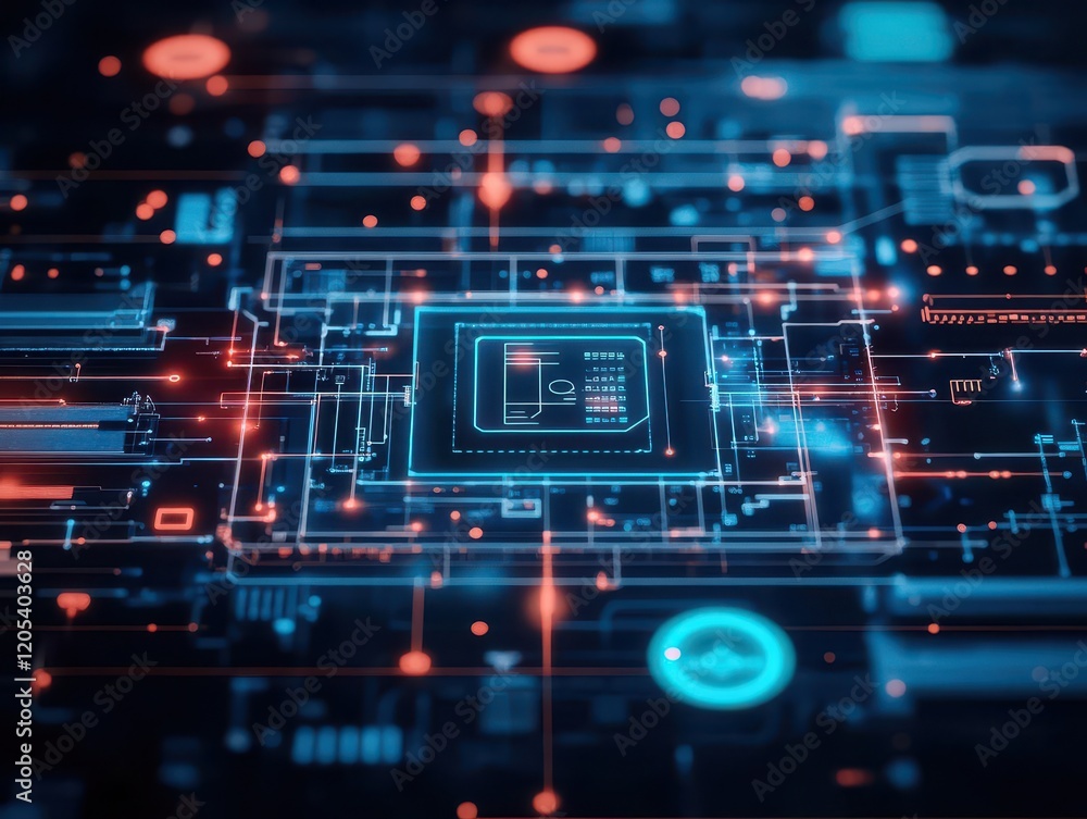 Aufkleber Intricate Circuit Board Design Featuring Multiple Layers and Connections Highlighting Advanced Technology and Innovation in Modern Electronics Industry