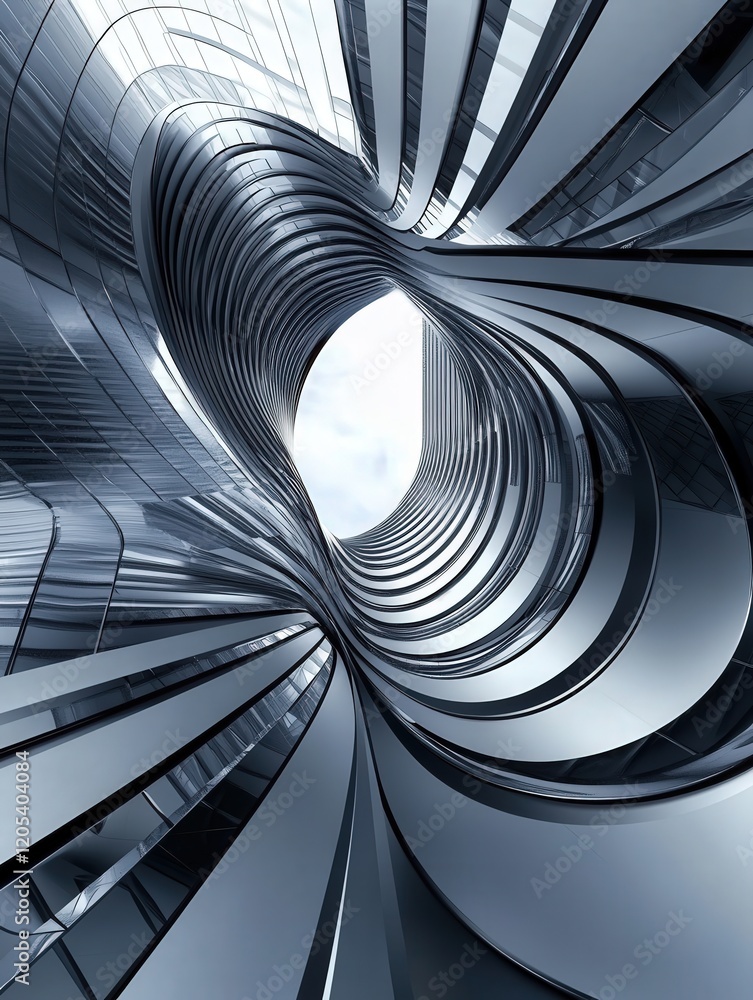 Poster an abstract 4k image reveals how architecture's straight edges morph into flowing patterns on a meta