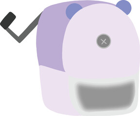 purple pencil sharpener on transparent background