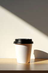Coffee cup on a wooden table