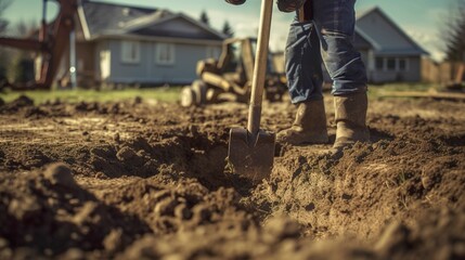 A photo of a post-hole digger digging holes for fence