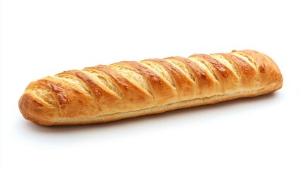 A delicately shaped bread roll resembling an arafly sits on a clean white surface, highlighted by a minimalistic white background.