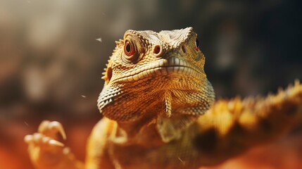 Fototapeta premium A photo of a reptile responding to target training