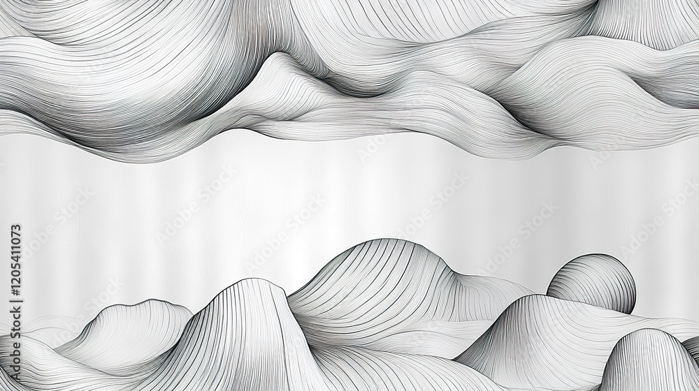 Poster abstract linear waveform landscape design