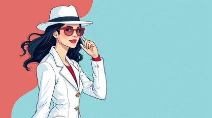 A Detective in White - Comic Illustration Background