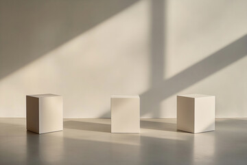 Minimalist cubes in natural light