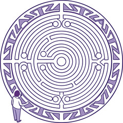  labyrinth-mandala  An intricate mandala with symmetrical patterns, perfect for art, décor, and meditation projectile