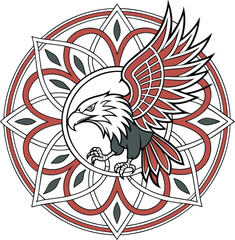  griffin-mandala An intricate mandala with symmetrical patterns, perfect for art, décor, and meditation projectile