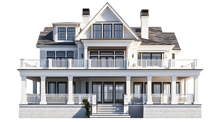 Fototapeta premium High-Tech Mansions with Cantilevered Designs In White Background