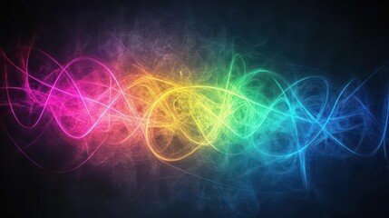 Naklejka premium Abstract fractal designs in glowing rainbow hues, mesmerizing and vibrant