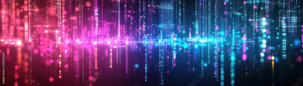 Aufkleber futuristic abstract technology background featuring glowing lines and dots in a dynamic arrangement 