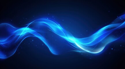 Abstract blue background with waves, gradient, light, and shadow. Modern vector illustration of abstract shapes 