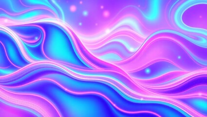 Fototapeta premium Abstract Purple Blue Neon Wave Background Design Fluid Dynamic Digital Art Vibrant Energy Trendy 