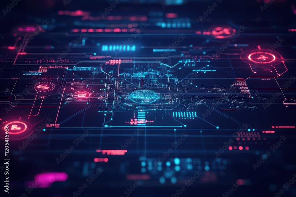 Poster An interactive holographic map of global transportation networks, futuristic tech vibes, and glowing colors