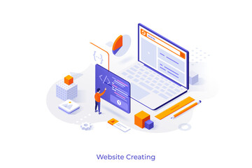 Modern Isometric Business Template. Vector