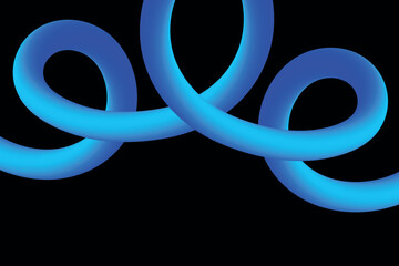 Vector background with blue abstract volumetric curved line.