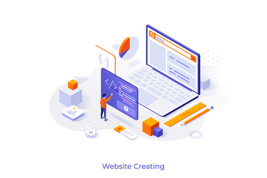 Modern Isometric Business Template. Vector