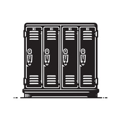 School locker vector icon logo white background