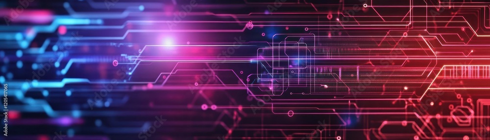 Aufkleber Mesmerizing Abstract Technology Background Featuring Glowing Lines and Dots Creating a Futuristic Atmosphere Ideal for Digital Innovation Themes