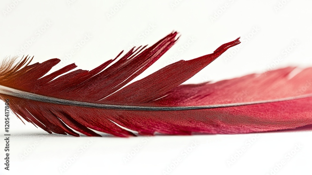 Poster intricate details of a vibrant bird feather resting on a smooth surface capturing natures artistry