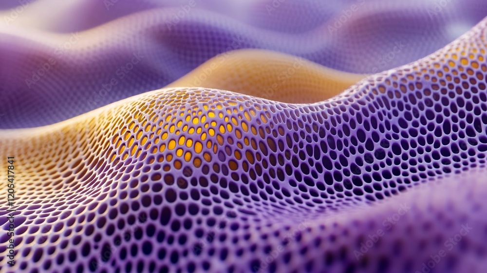 Poster Abstract purple and gold textured surface with wave pattern.