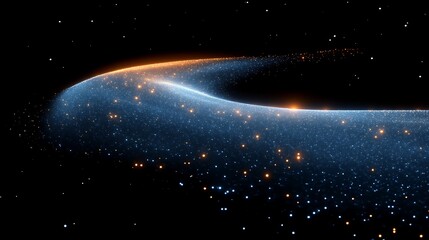 Celestial Curve of Blue and Orange Stardust
