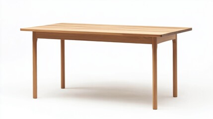 Minimalist desk with natural wood tones, crafted with smooth, light oak or ash wood, supported by simple legs for a sleek and warm workspace