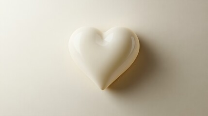 Obraz premium Minimalist heart design featuring clean, smooth lines and a neutral color palette, styled for modern aesthetics