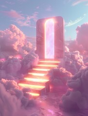 Dreamy Stairways and Crystal Spheres in Ethereal Clouds