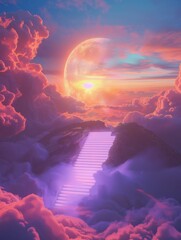 Dreamy Stairways and Crystal Spheres in Ethereal Clouds