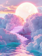 Dreamy Stairways and Crystal Spheres in Ethereal Clouds