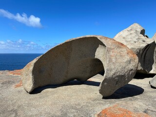 Remarkable rocks in Kangaroo Island, near South Australia, is a nature haven known for wildlife like kangaroos, seals, and koalas, plus rugged cliffs, beaches, Flinders Chase National Park, and Seal B