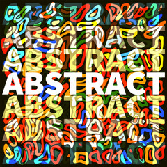 Vector, pattern of multi-colored spots word abstract. Colored abstract pattern. For print and web