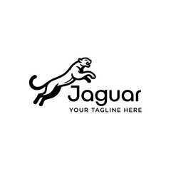 jumping jaguar cheetah tiger lion logo design