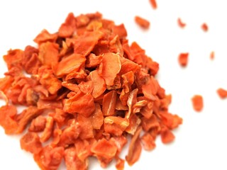 Pile of dried carrot for vegetarian taste.