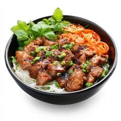 Fototapeta premium Vietnamese Bun Cha with Grilled Pork 