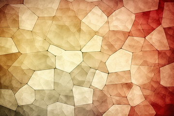 
An abstract fresco-like background with broken stone shapes outlined in gold. Features shades of alizarin red, scarlet, burgundy, green, red-orange, tangerine, and citrus-inspired colors.