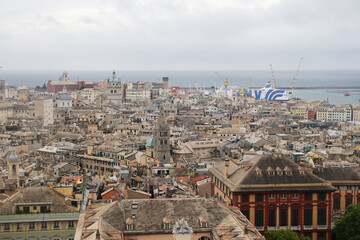 The panorama of Genoa, Italy