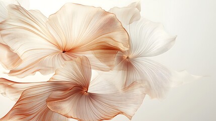 Abstract Beige and Brown Fabric Flower Forms