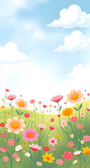 Obraz premium summer landscape with flowers