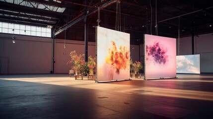 A photo of a temporary art pop-up event