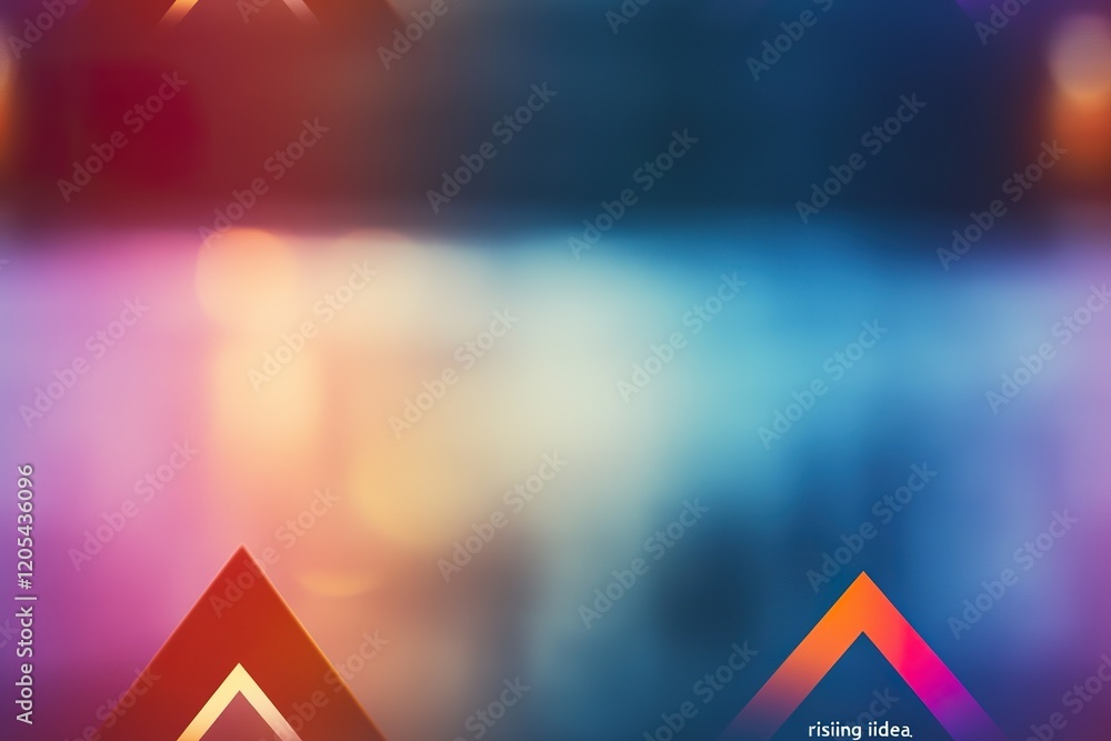 Poster abstract colorful background with rising triangles