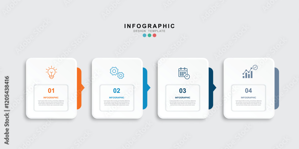 Poster vector infographic label design template, with icons and 4 options or steps.