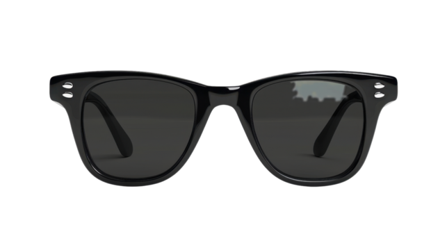 Black sunglasses on transparent background