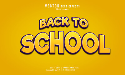 Back to school editable vector graphic resources 3d text effect design