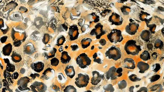 Seamless playful watercolor leopard print pattern abstract illustration	