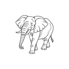 elephant pencil drawing vector art